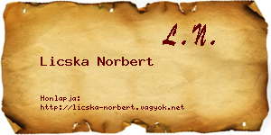 Licska Norbert névjegykártya